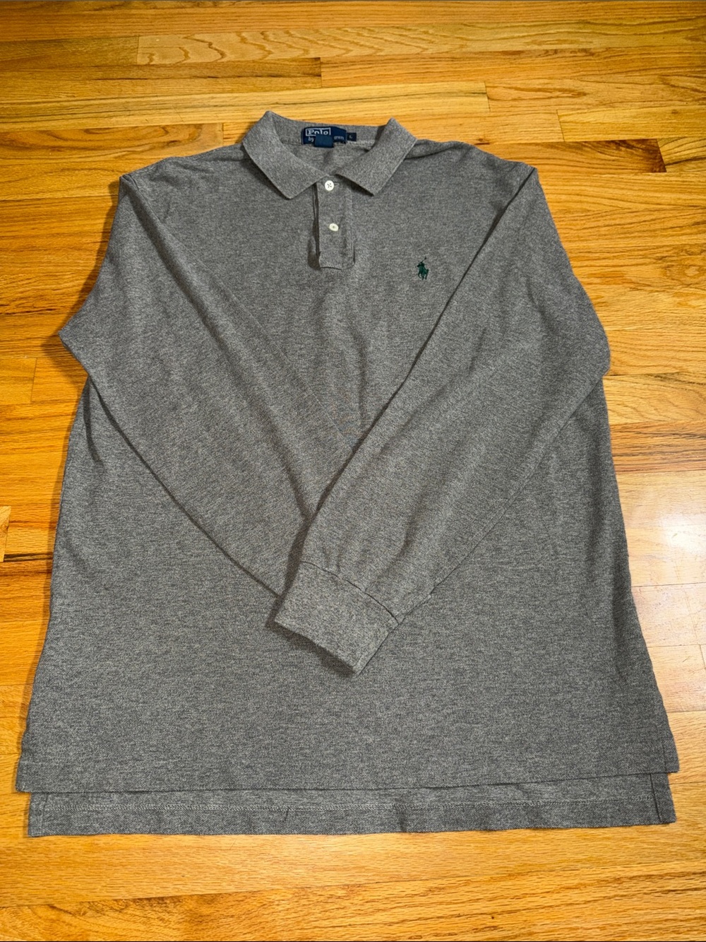 Classic Polo by Ralph Lauren Long Sleeve Polo Shirt - Gray